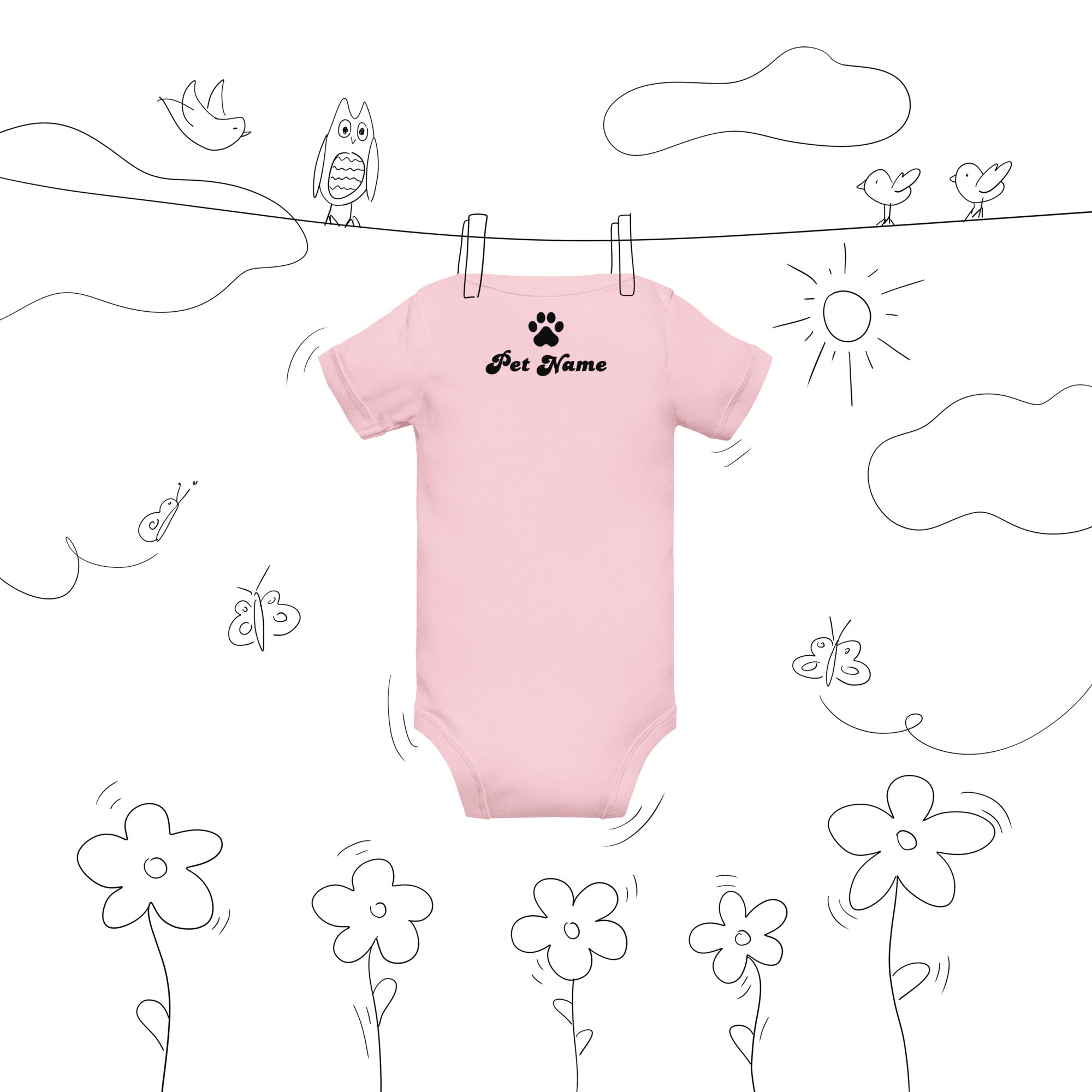 Chihuahua- Baby short sleeve one piece