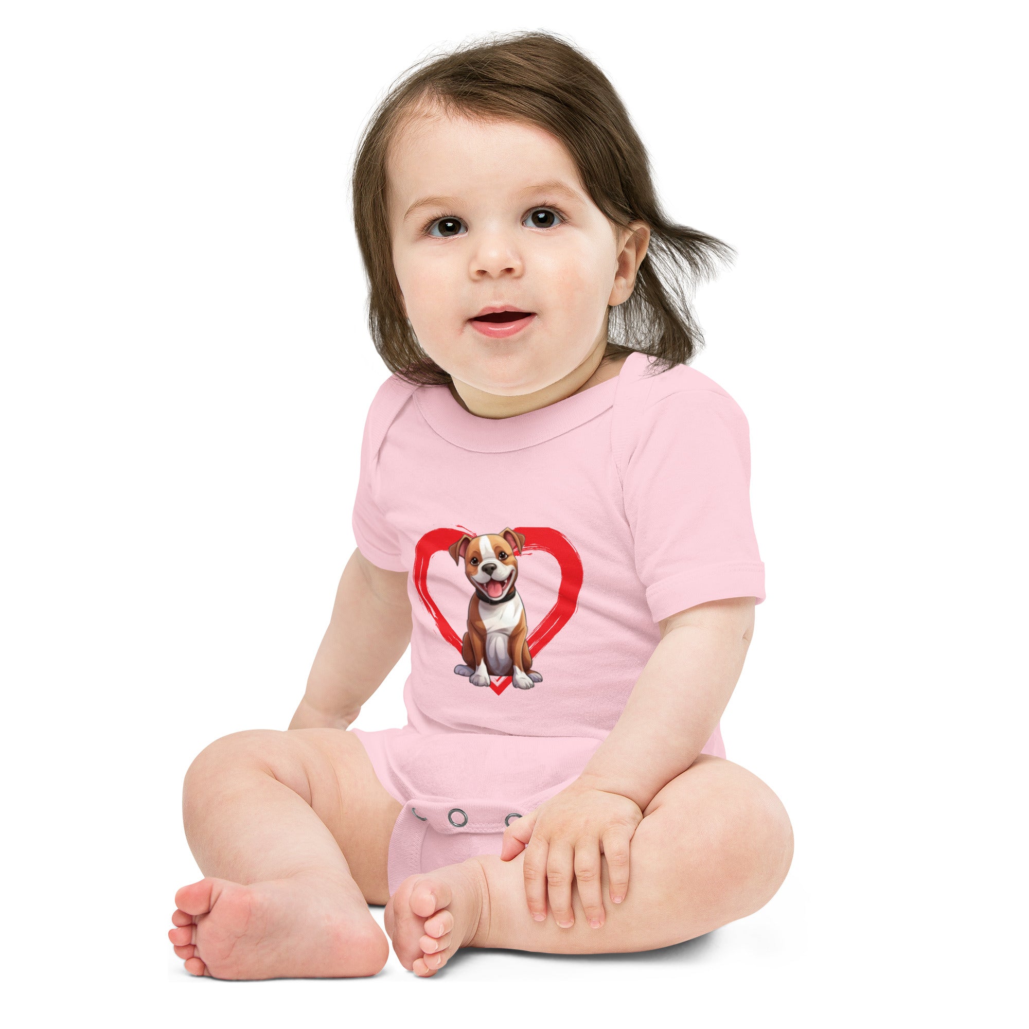 Staffordshire-Bull-Terrier Baby short sleeve one piece