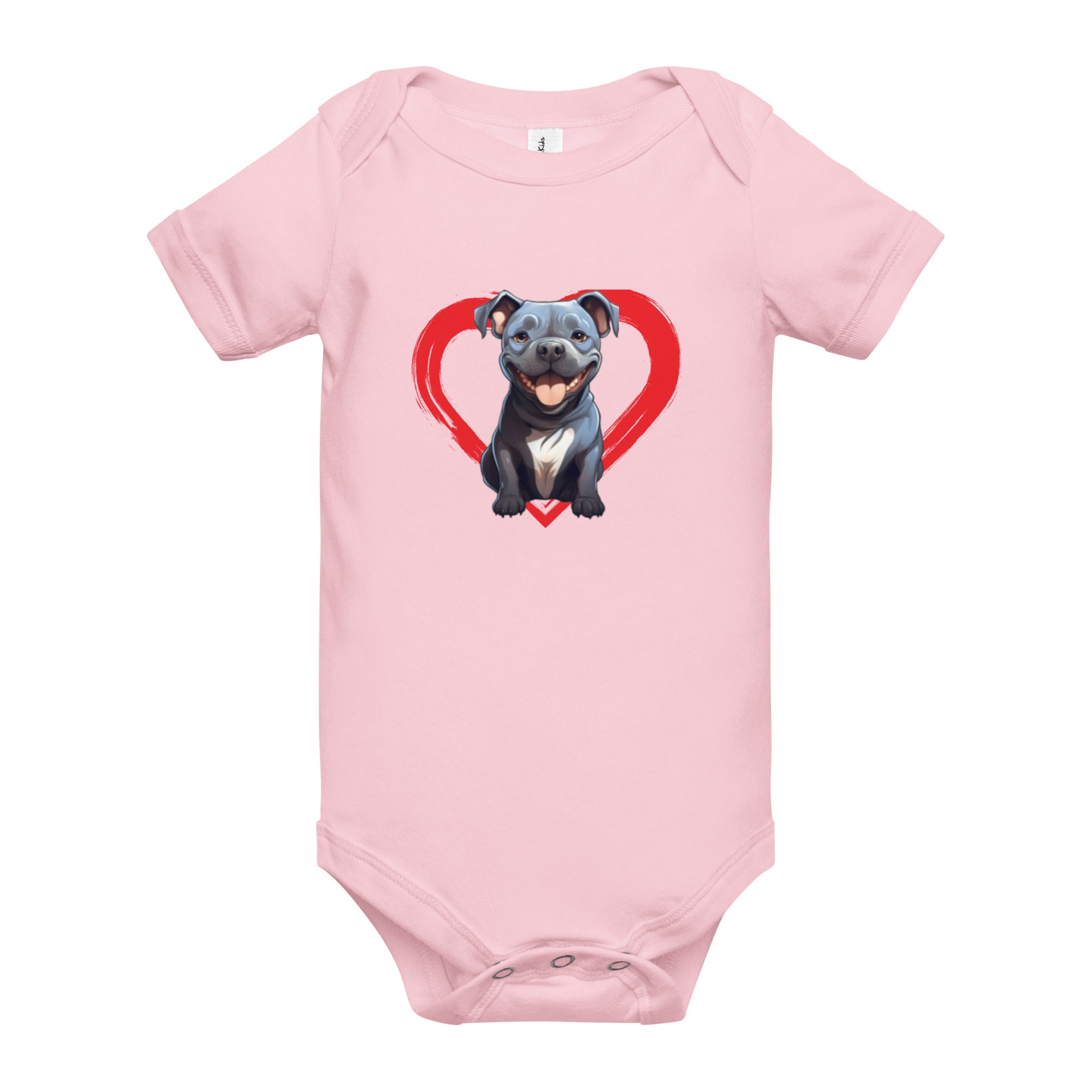 Staffordshire-Bull-Terrier Baby short sleeve one piece