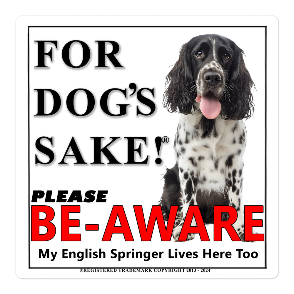 Springer Spaniel  Be-Aware Adhesive sign