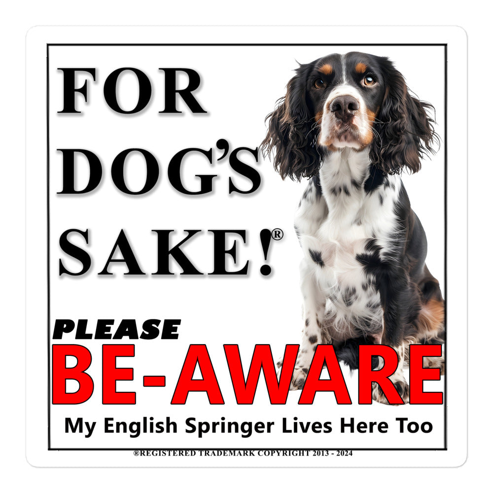 Springer Spaniel Be-Aware Adhesive sign