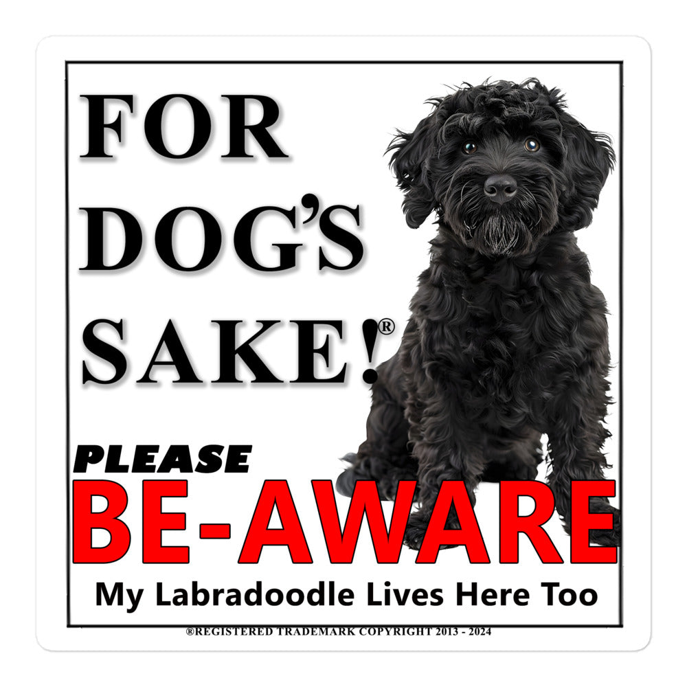 Labradoodle Be-Aware Adhesive sign