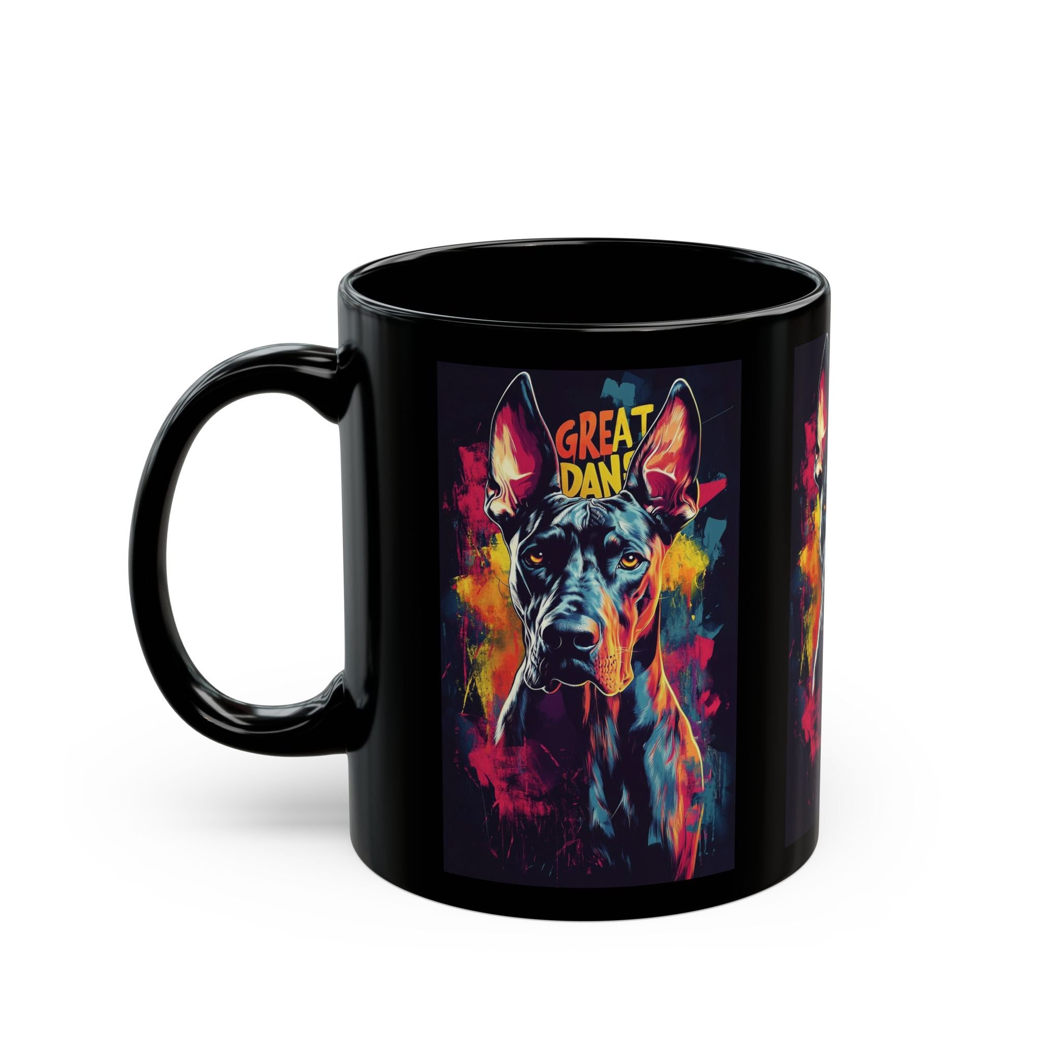 Great Dane Black Mug