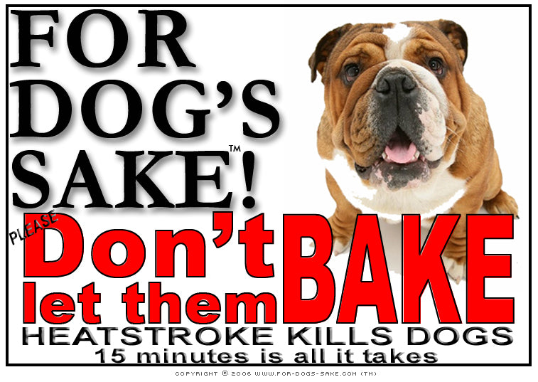 English Bulldog Heatstroke Warning Digital Download Sign