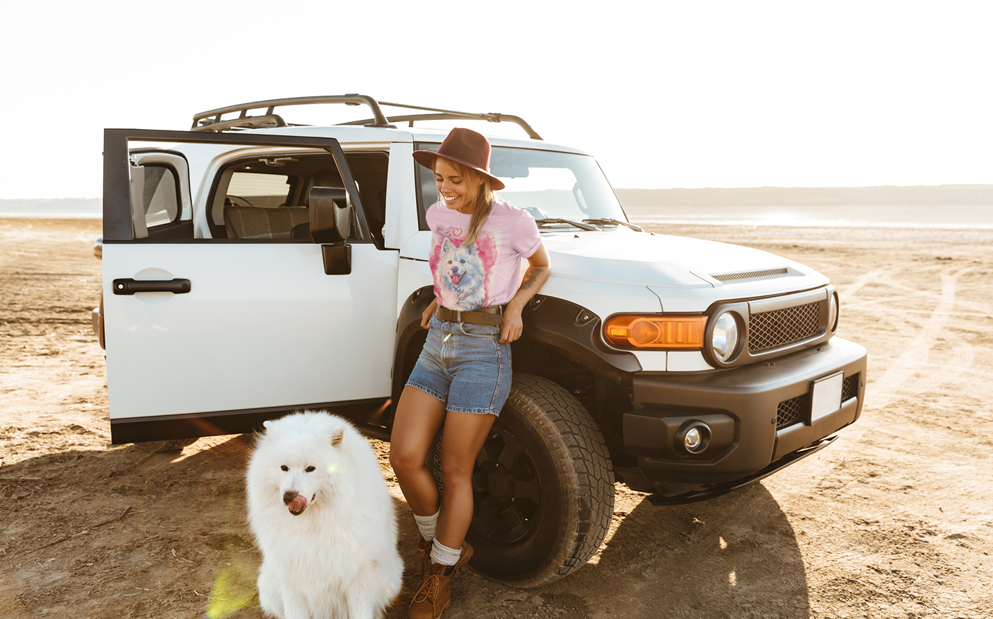 women-traveling-with-his-husky