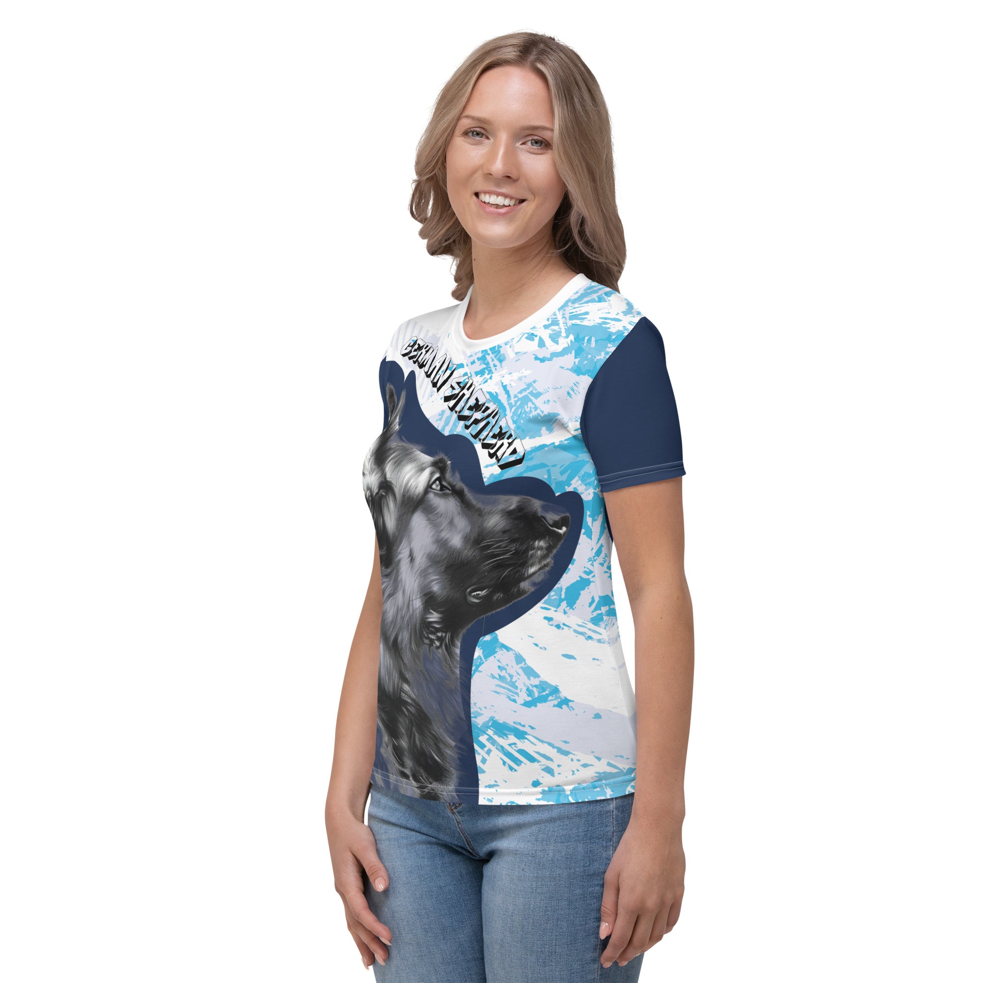 German Shepherd All Over Crew Neck Tee Shirt