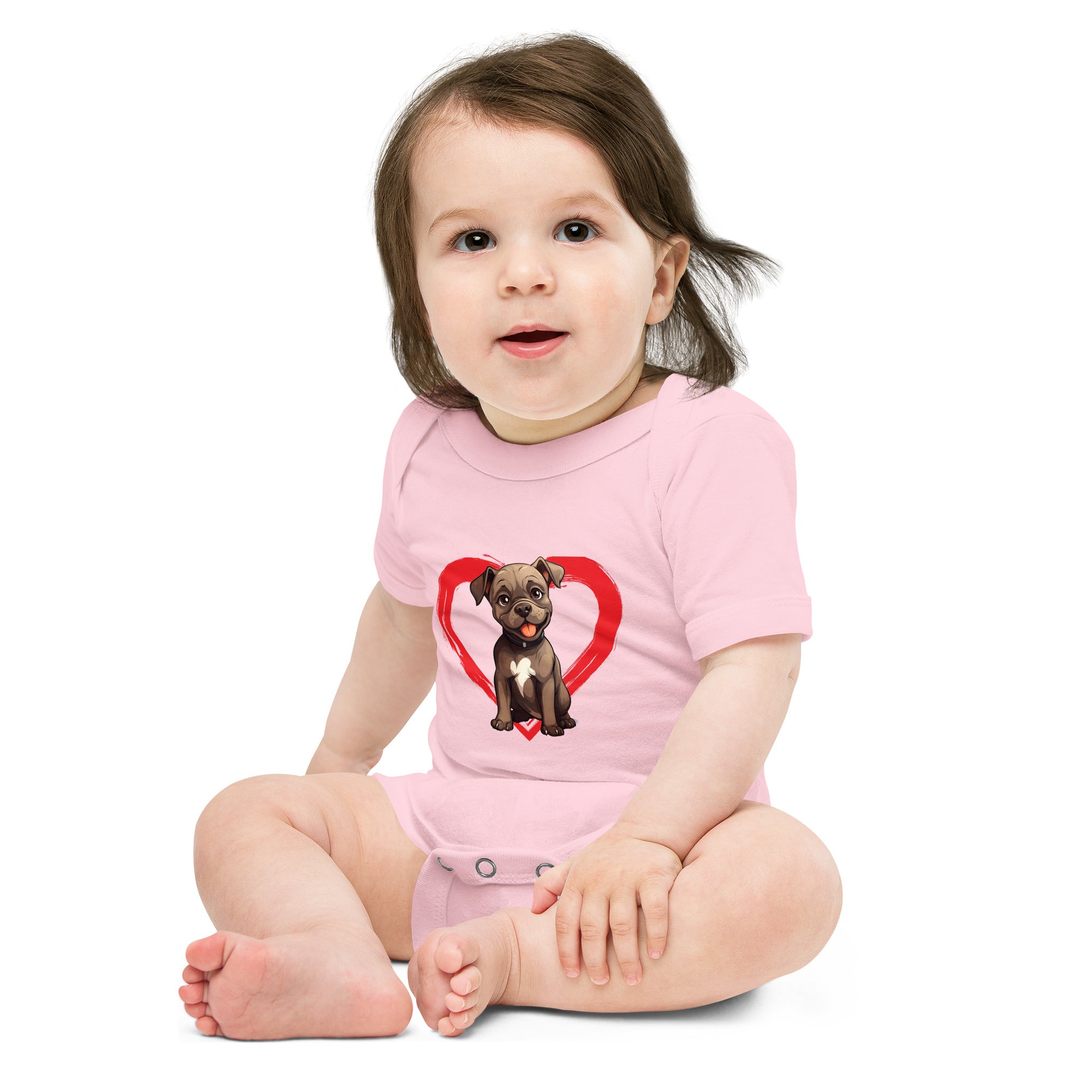 Staffordshire-Bull-Terrier Baby short sleeve one piece