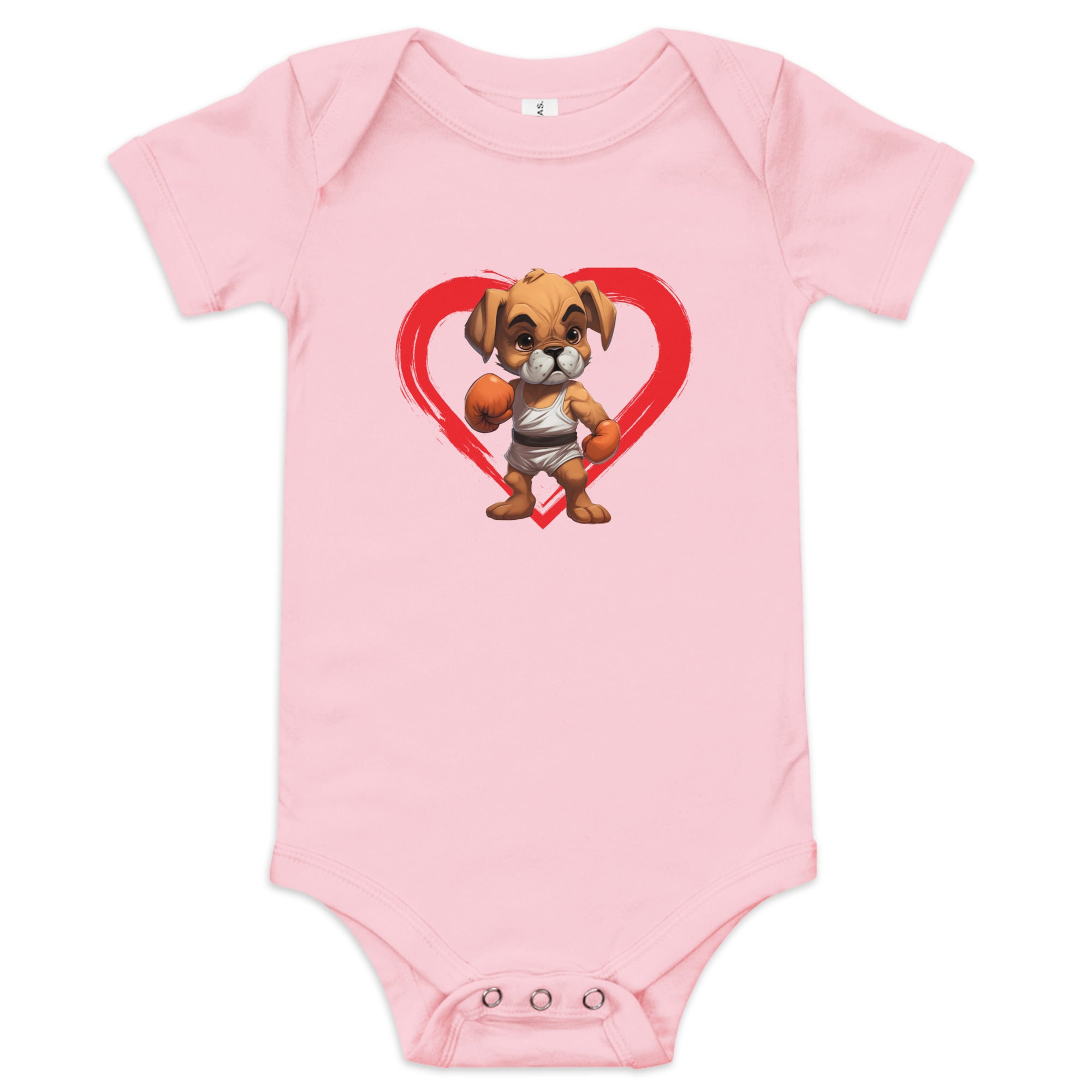 Boxer-Dog-in-Boxing-Gloves Baby short sleeve one piece