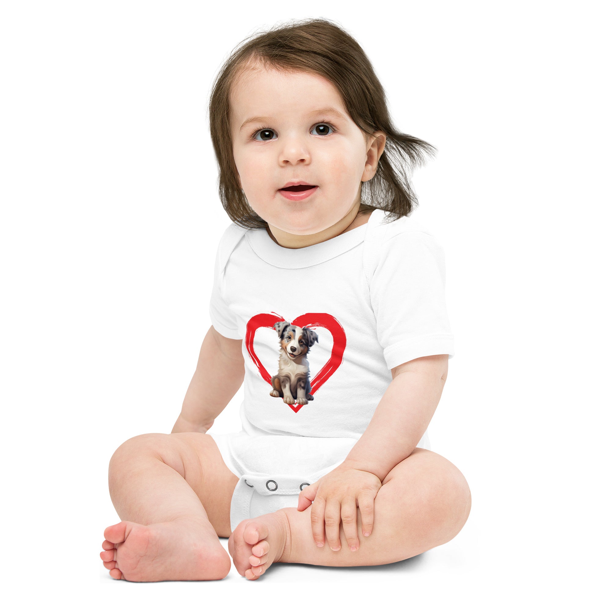 Australian-Shepherd Baby short sleeve one piece