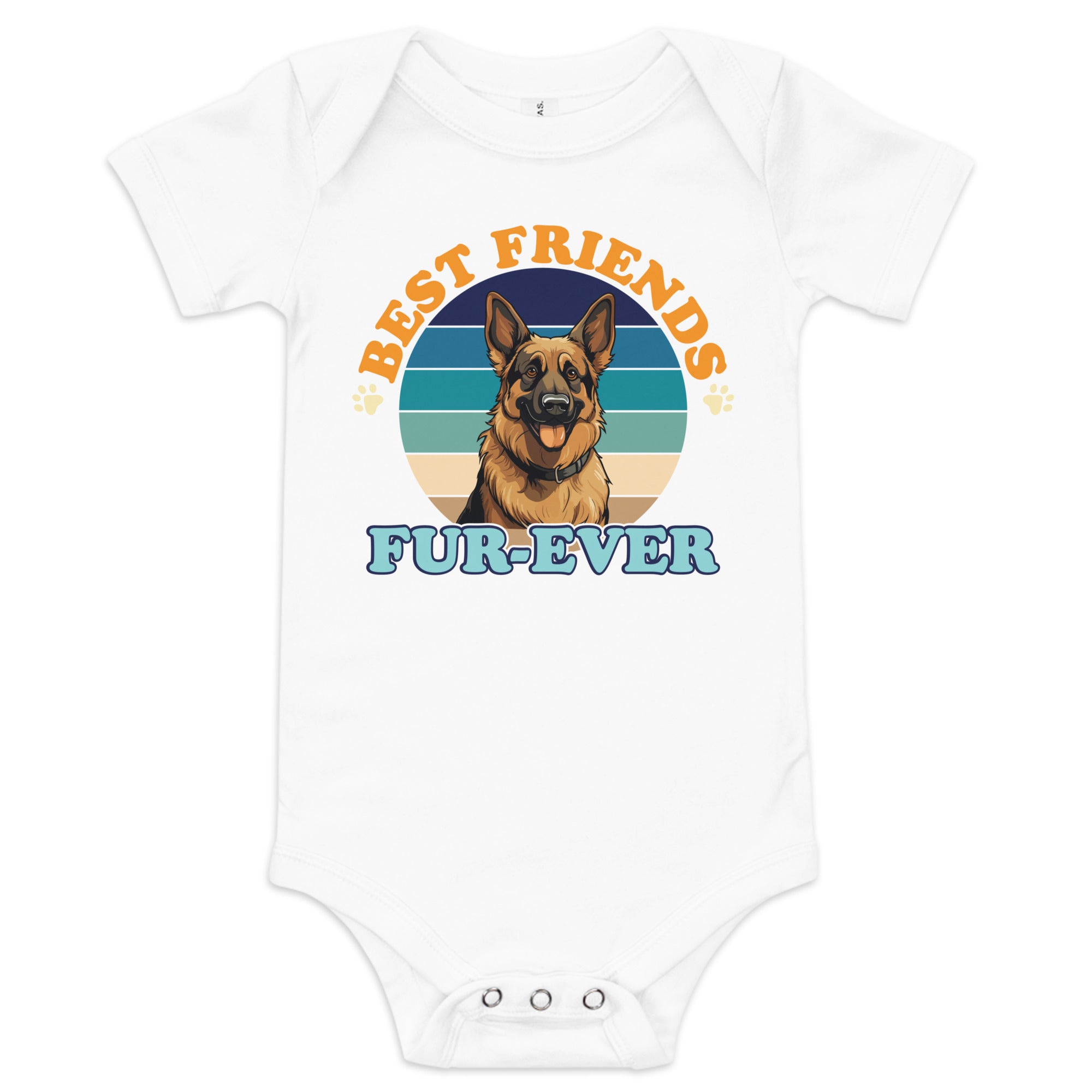 German Shepherd Fur Ever  Baby short sleeve one piece