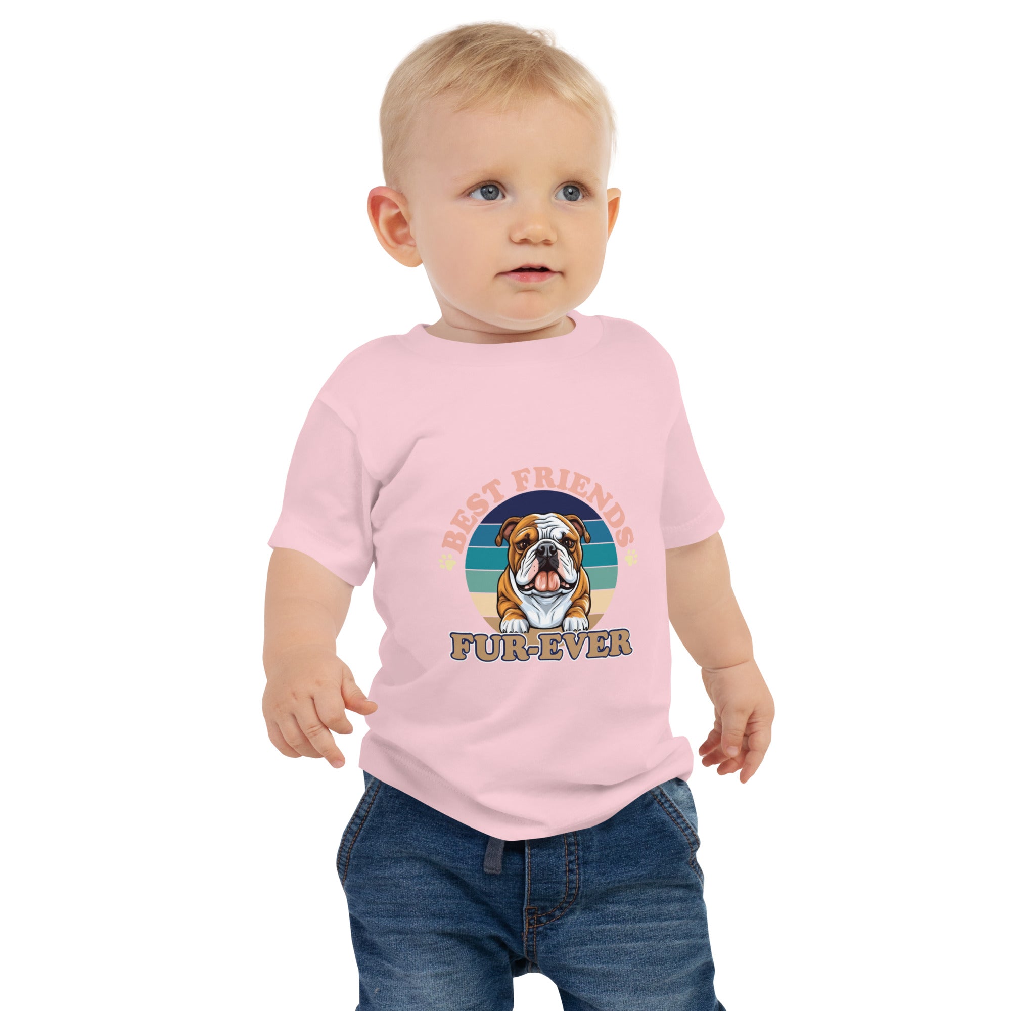 English Bulldog Fur Ever 2 Baby Jersey Short Sleeve Tee