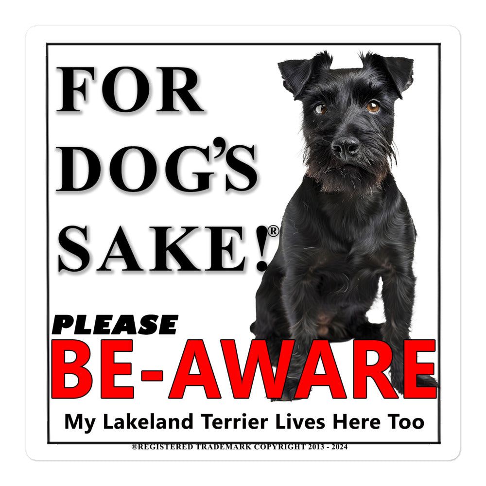 Lakeland Terrier Be-Aware Adhesive sign