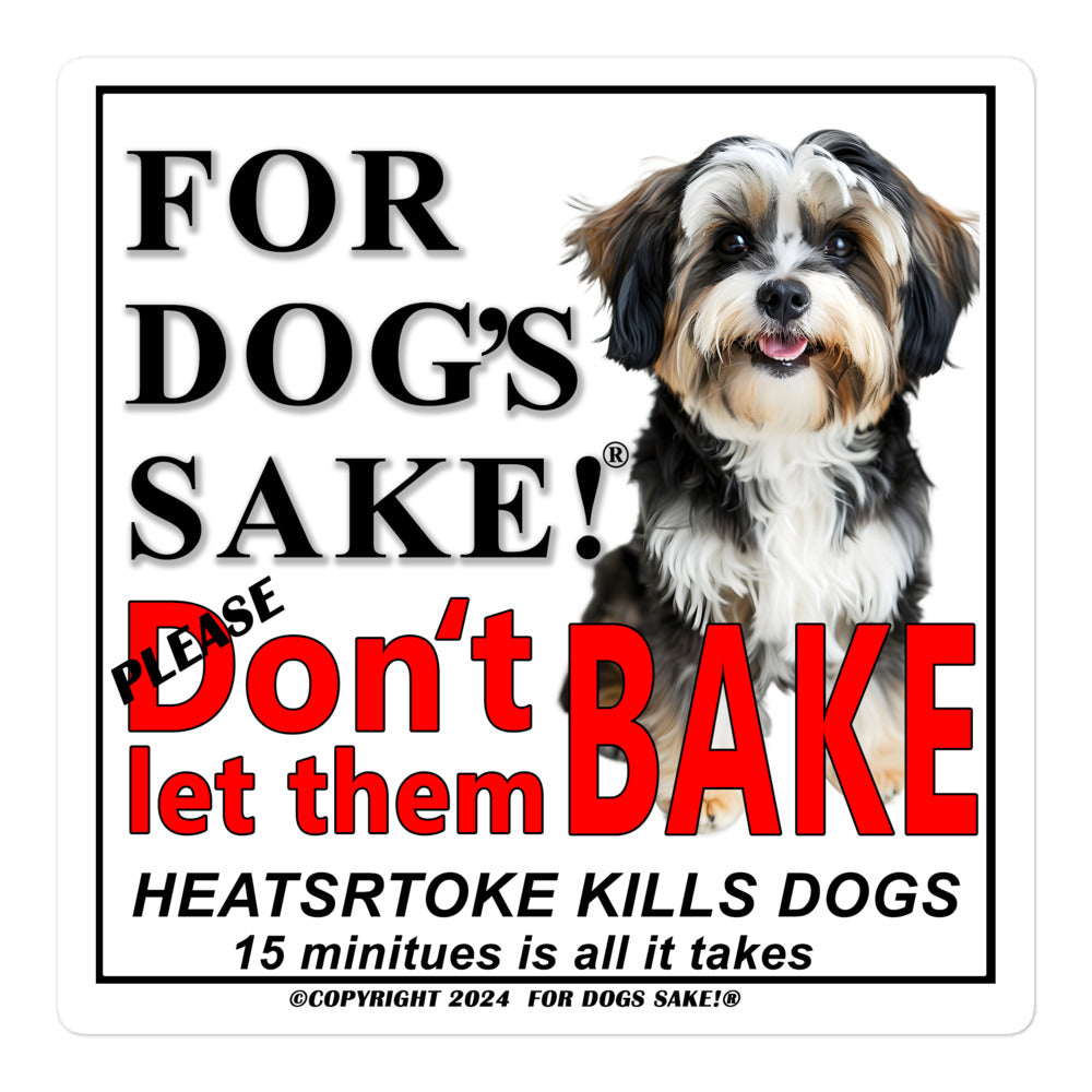 Lhasa Apso Heatstroke Warning Vinyl Sign