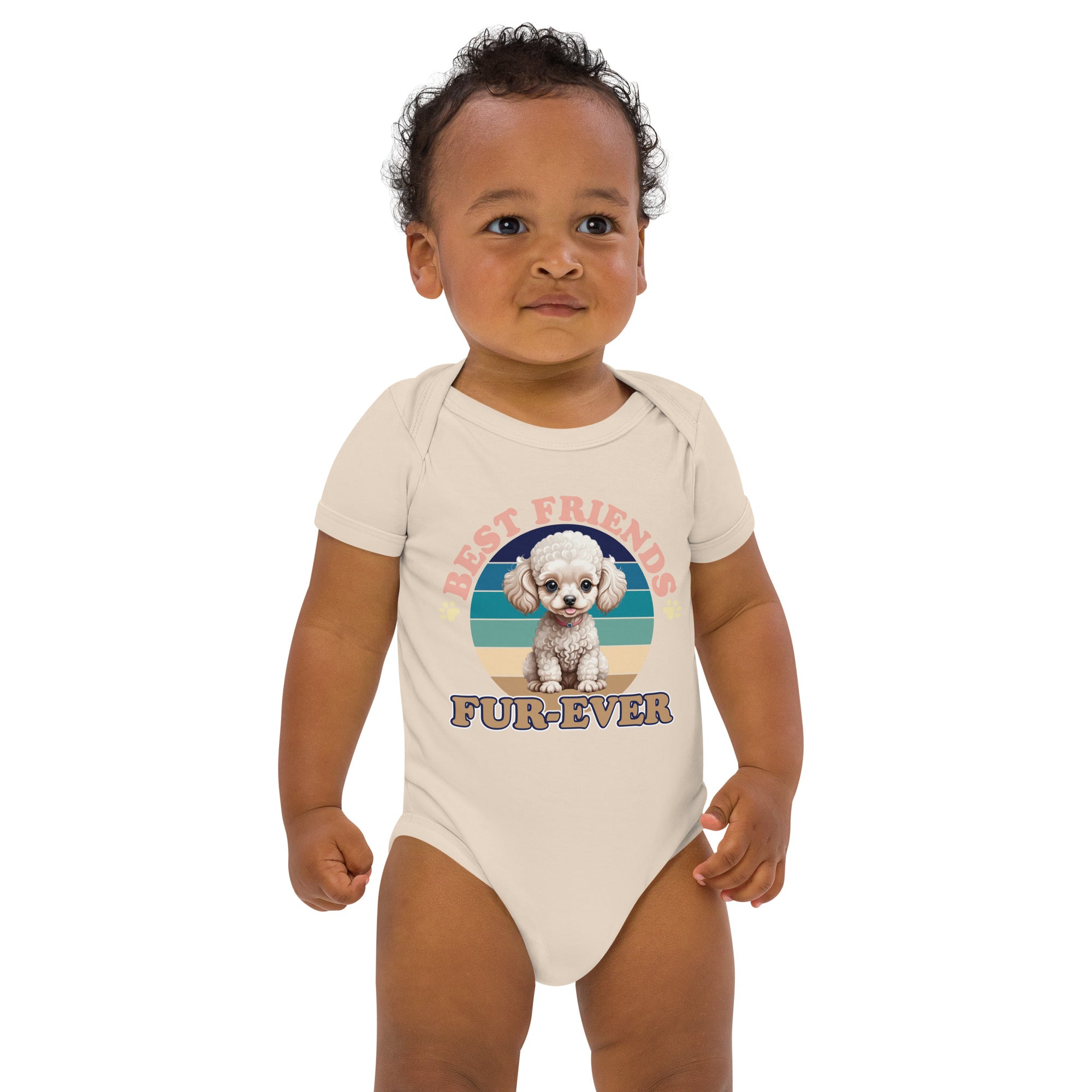 Poodle-Fur-Ever Organic cotton baby bodysuit