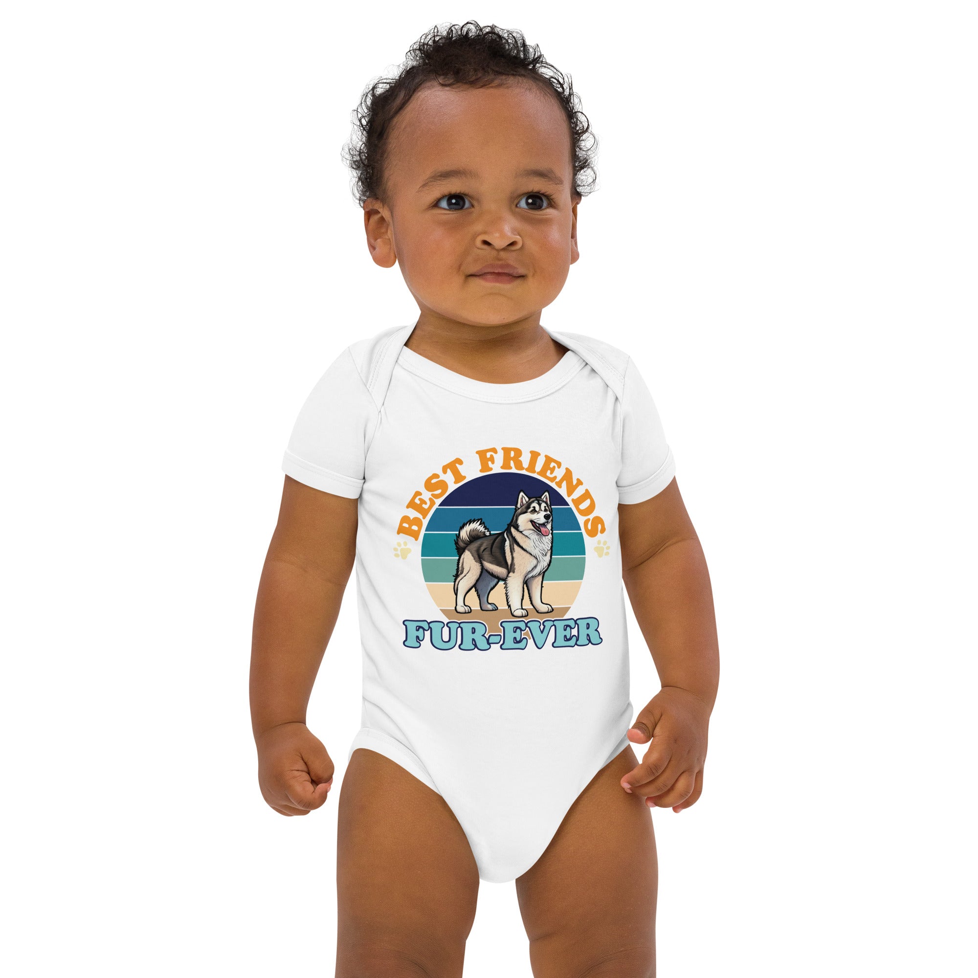 Alaskan Malamute Organic cotton baby bodysuit