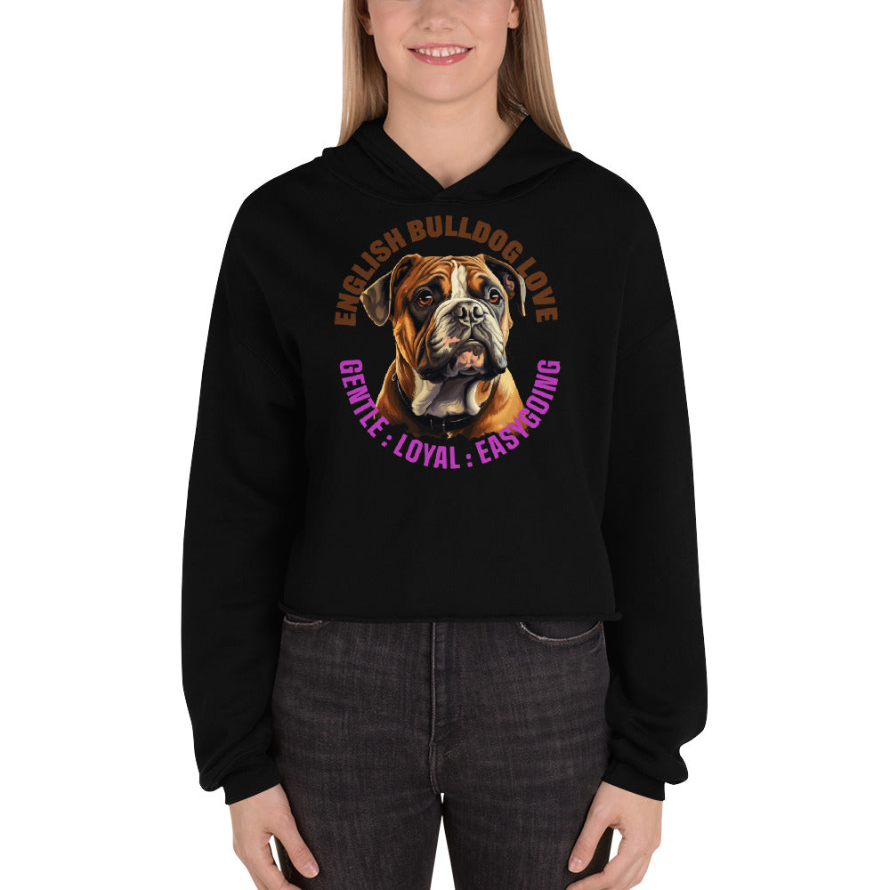 English Bulldog Crop Hoodie