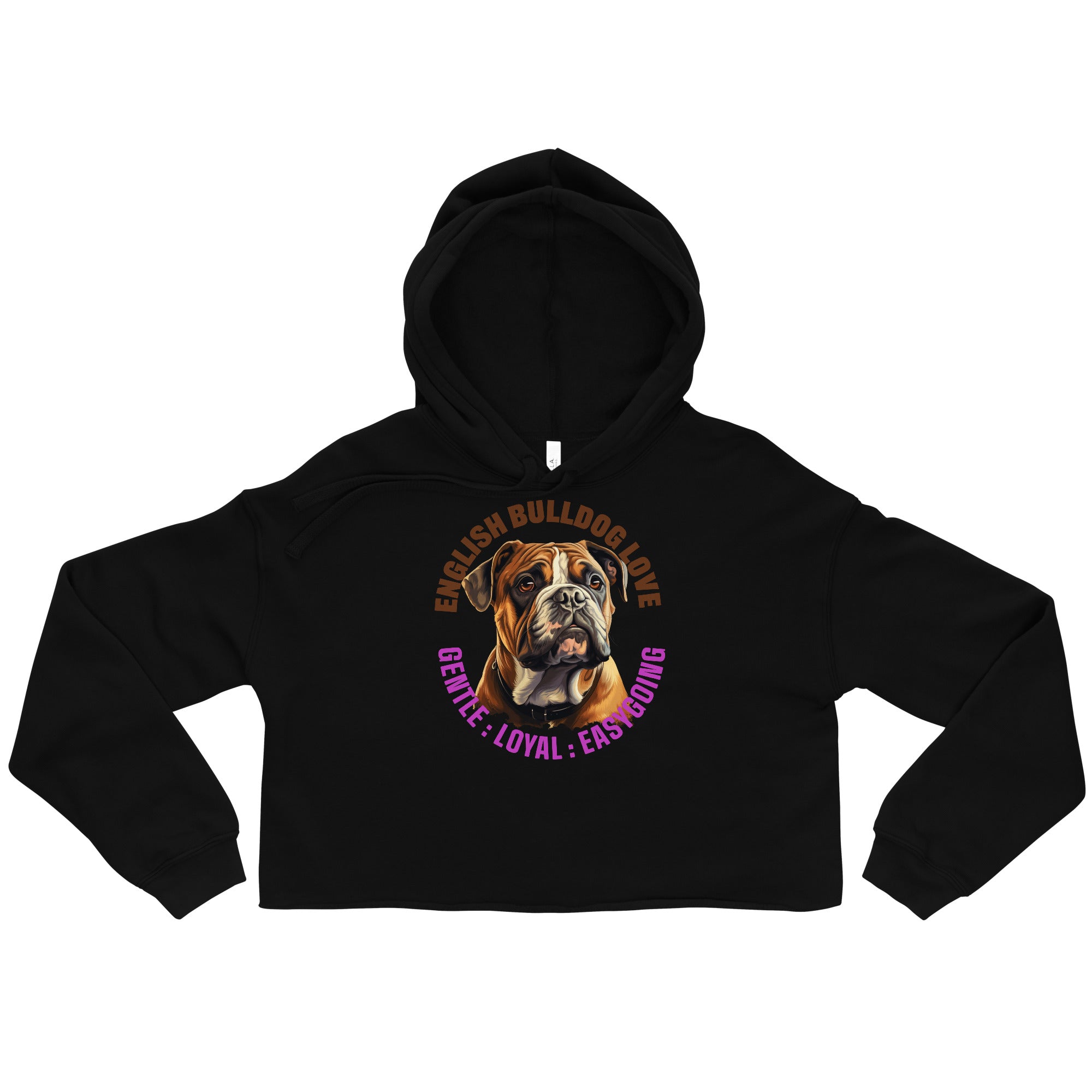 English Bulldog Crop Hoodie