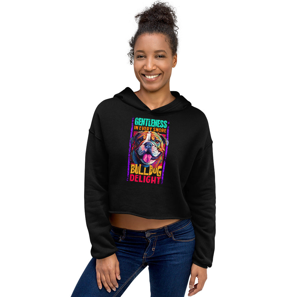 English Bulldog Crop Hoodie