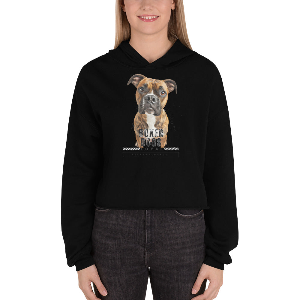 Boxer Dogs Crop Hoodie