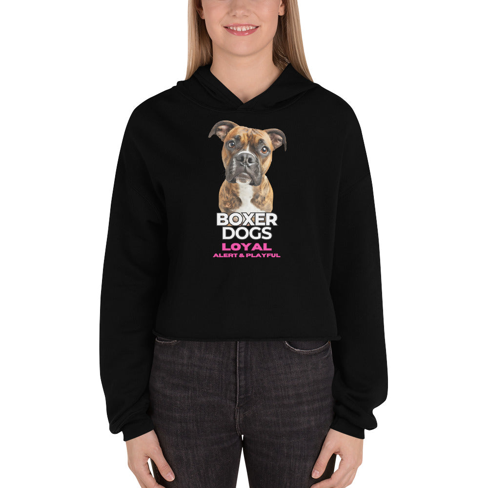 Boxer Dogs Crop Hoodie