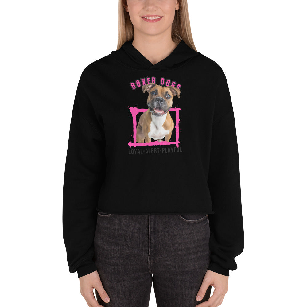 Boxer Dogs Crop Hoodie