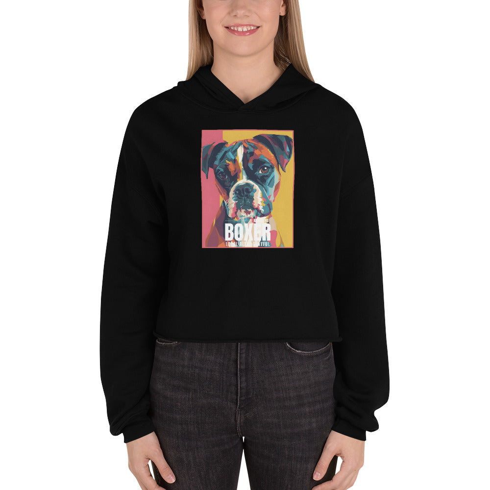 Boxer Dogs Crop Hoodie