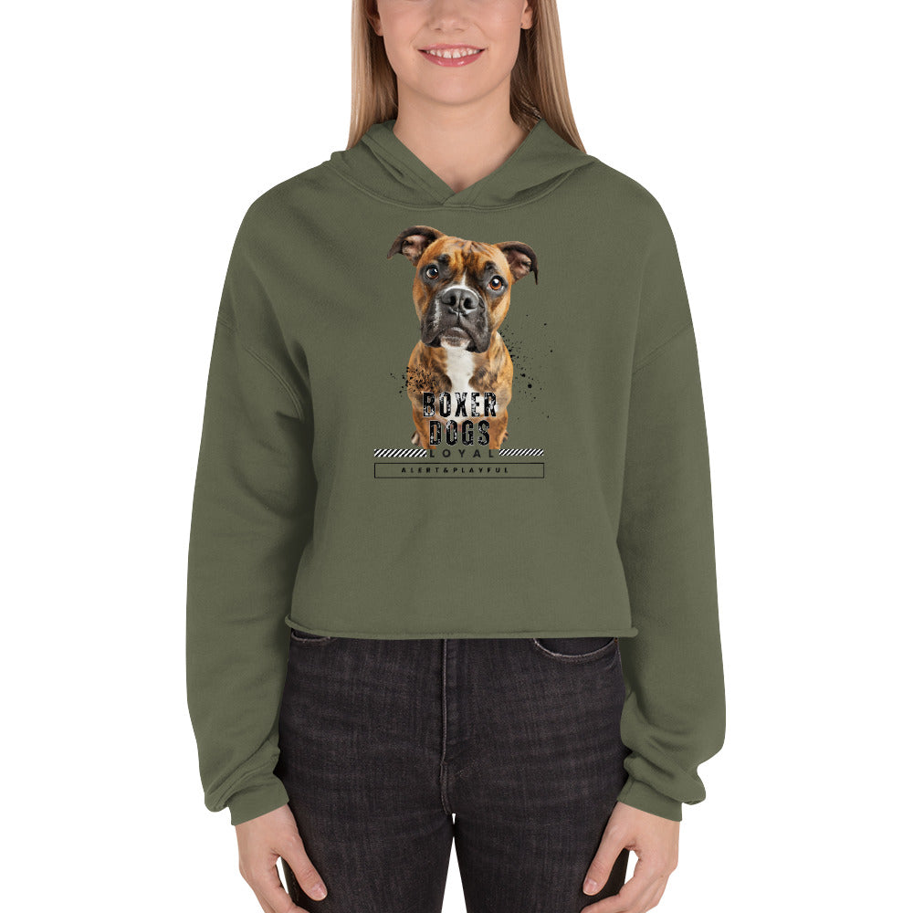 Boxer Dogs Crop Hoodie