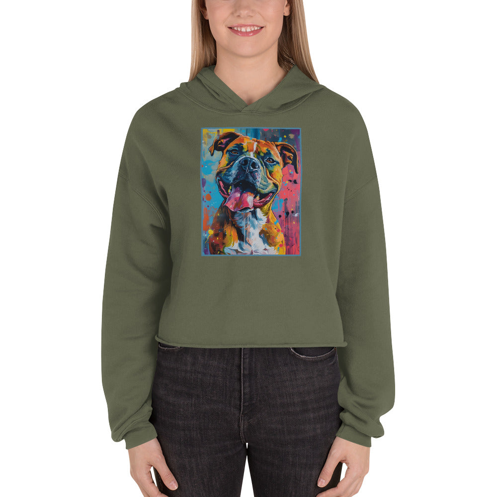 Boxer Dogs Crop Hoodie