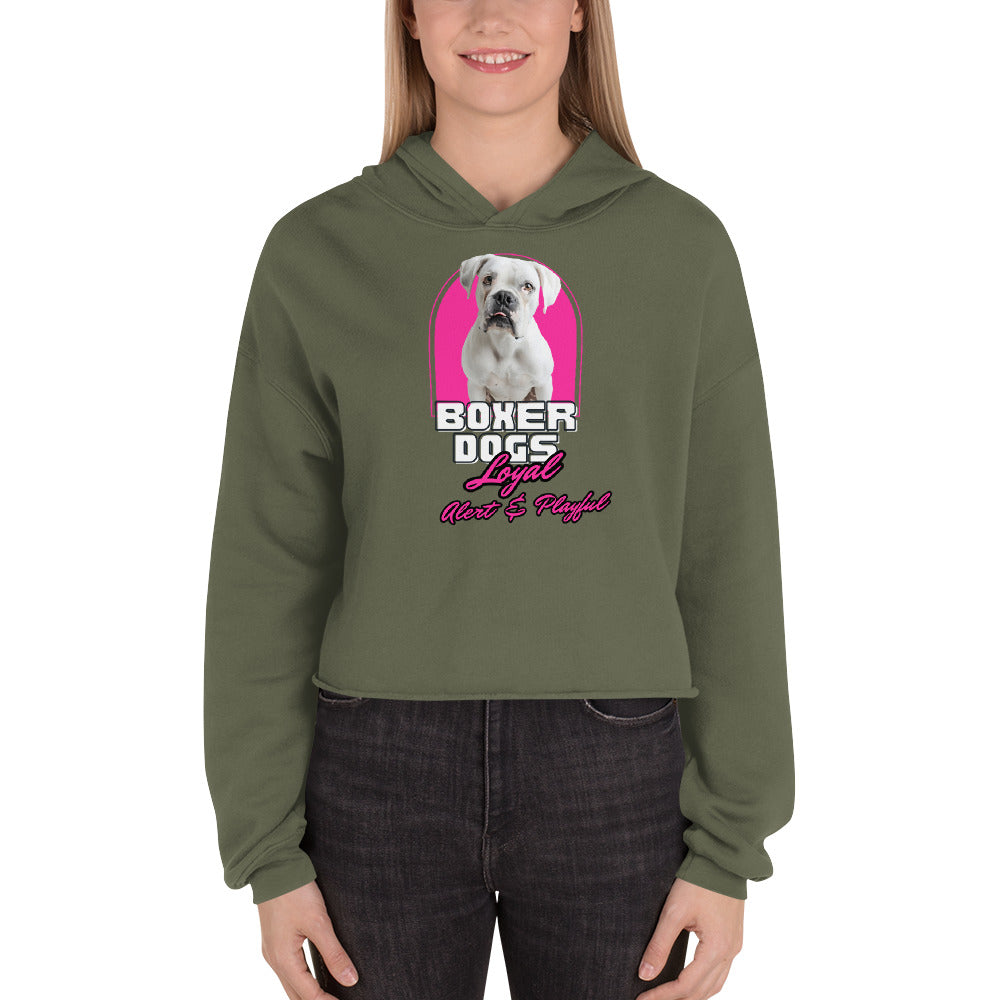 Boxer Dogs Crop Hoodie