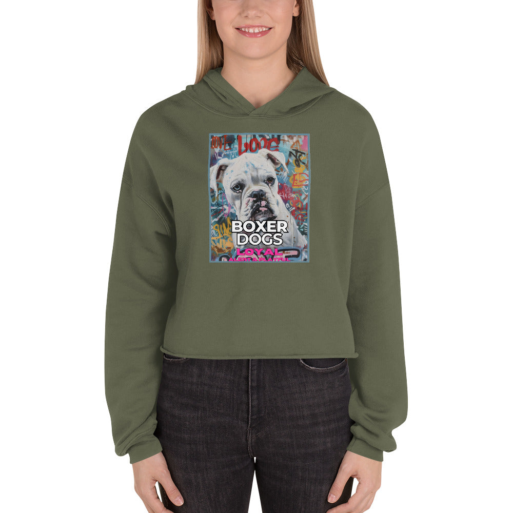 Boxer Dogs Crop Hoodie