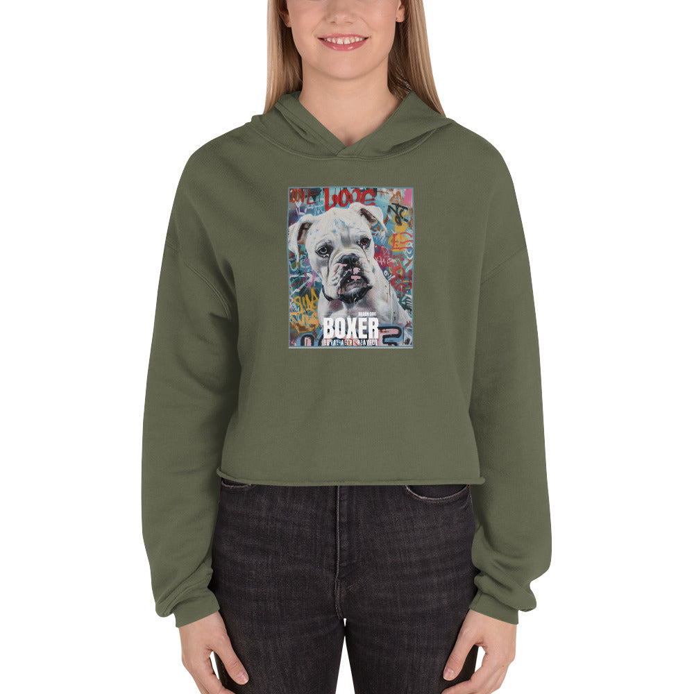 Boxer Dogs Crop Hoodie