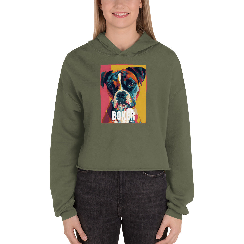 Boxer Dogs Crop Hoodie