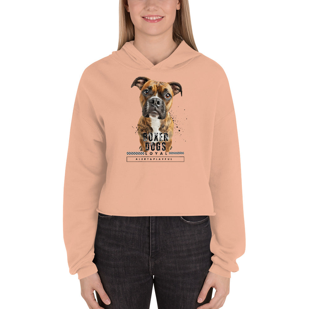 Boxer Dogs Crop Hoodie