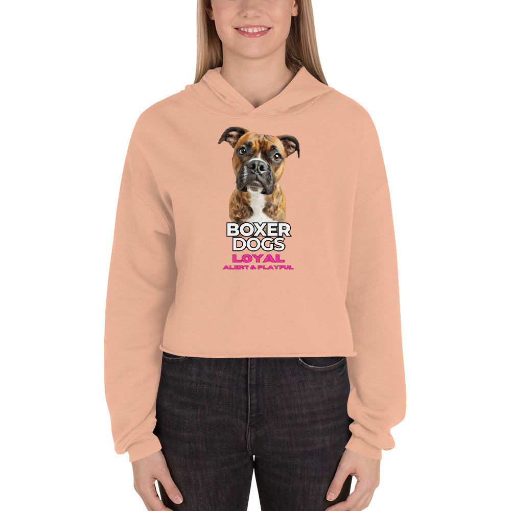 Boxer Dogs Crop Hoodie