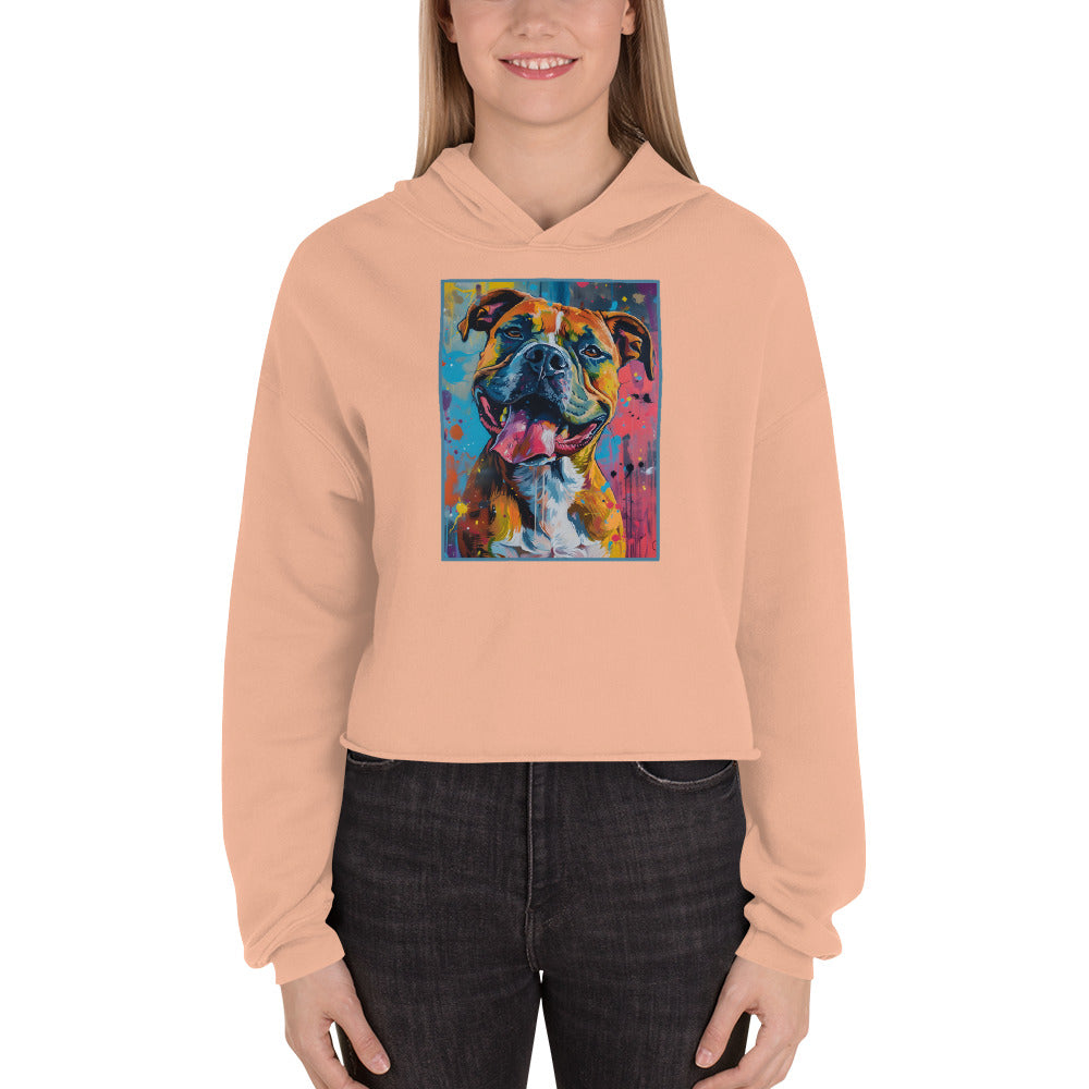 Boxer Dogs Crop Hoodie