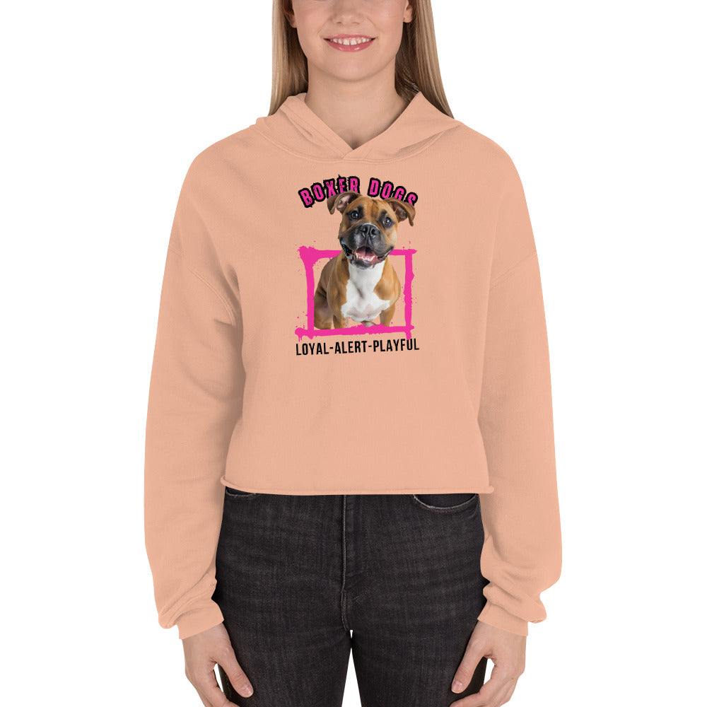 Boxer Dogs Crop Hoodie