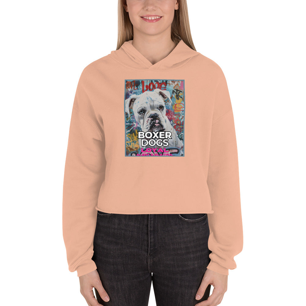 Boxer Dogs Crop Hoodie