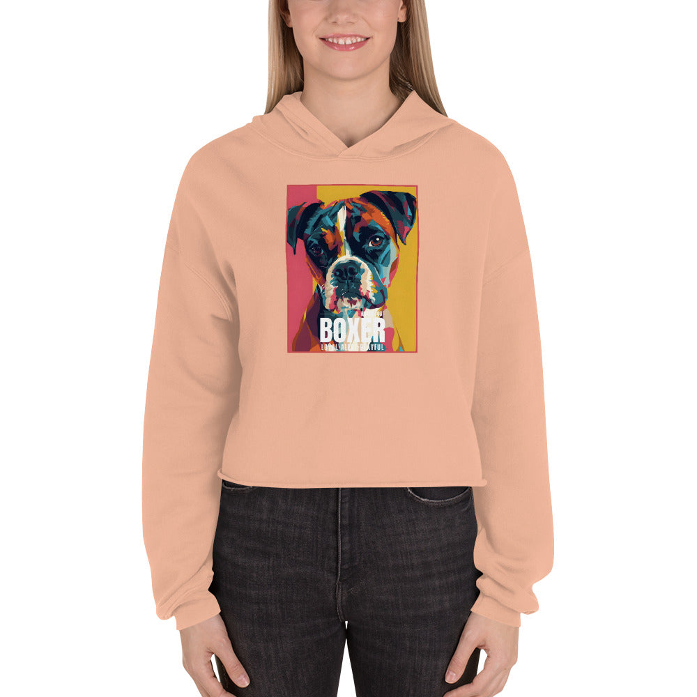 Boxer Dogs Crop Hoodie