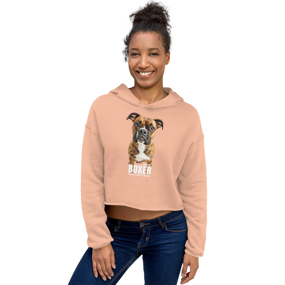 Boxer Dogs Crop Hoodie