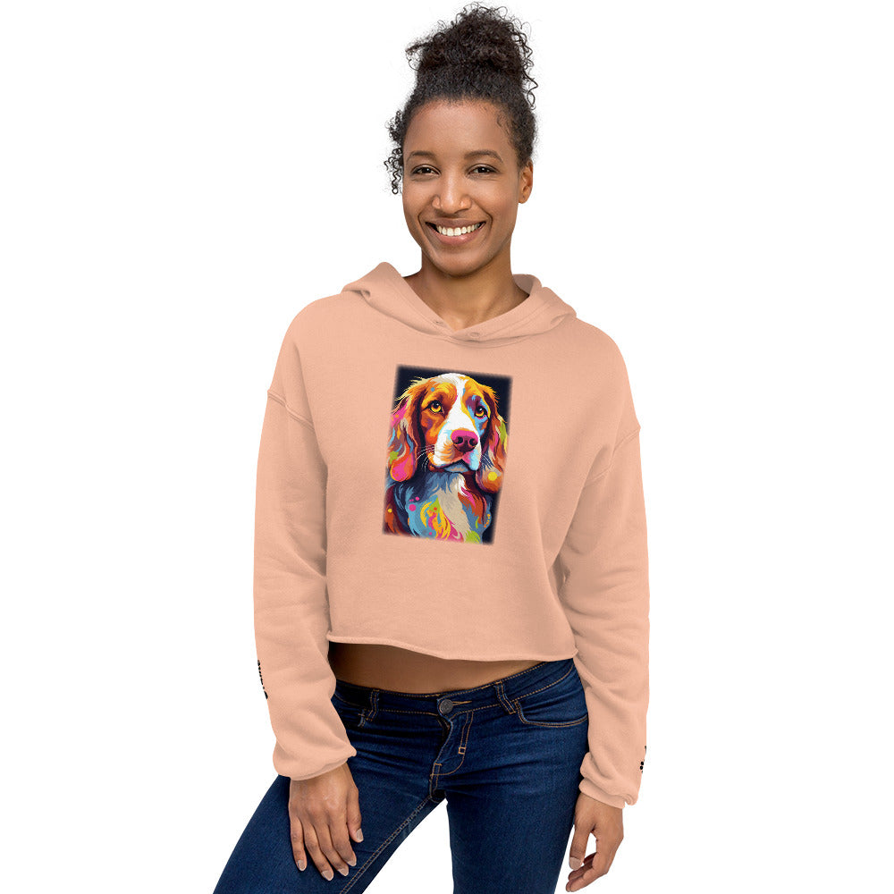 Brittany Spaniel Crop Hoodie