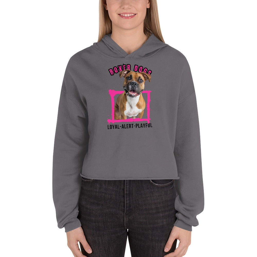 Boxer Dogs Crop Hoodie