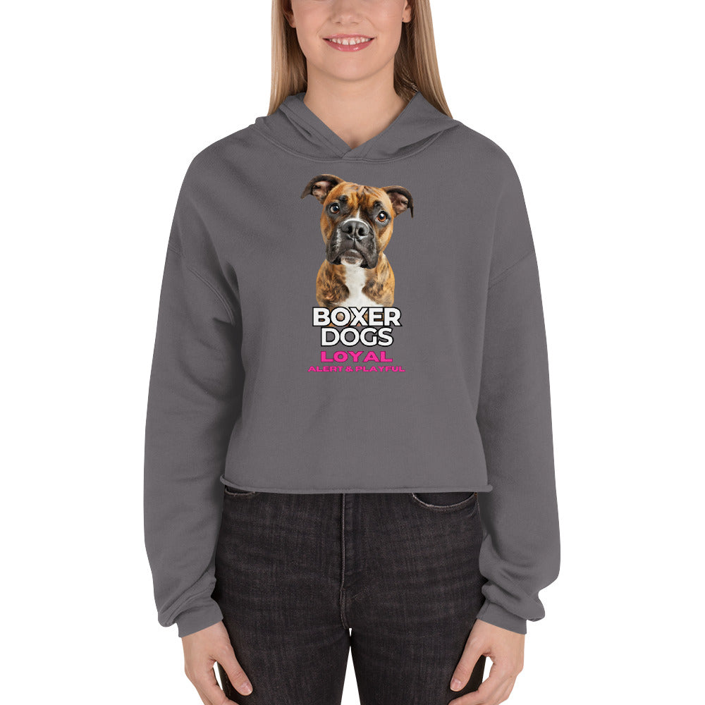 Boxer Dogs Crop Hoodie