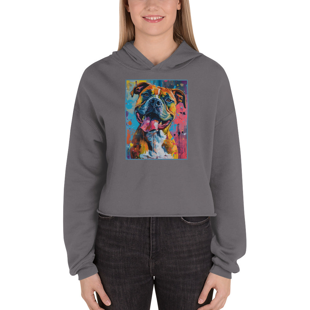 Boxer Dogs Crop Hoodie