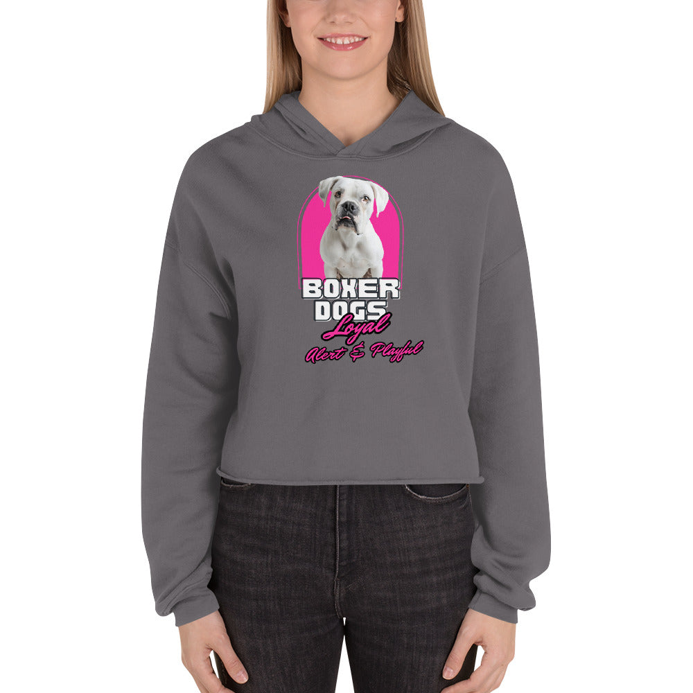 Boxer Dogs Crop Hoodie