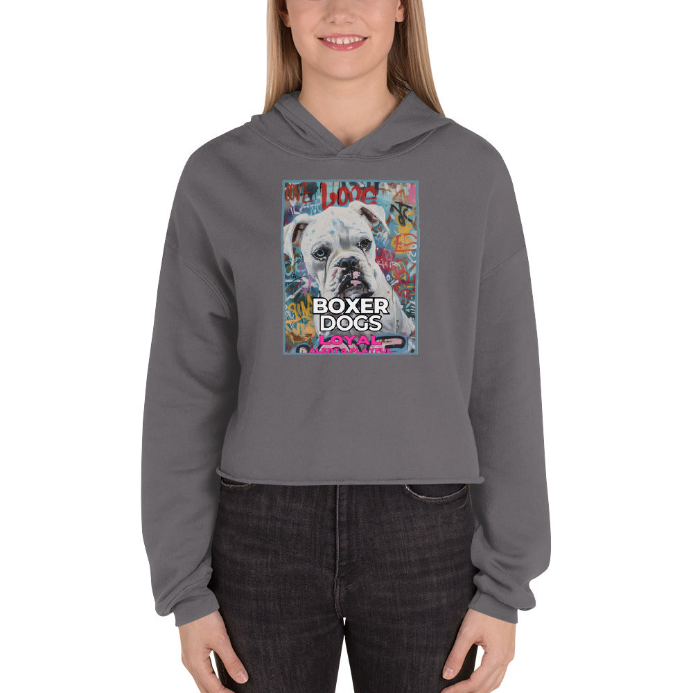 Boxer Dogs Crop Hoodie