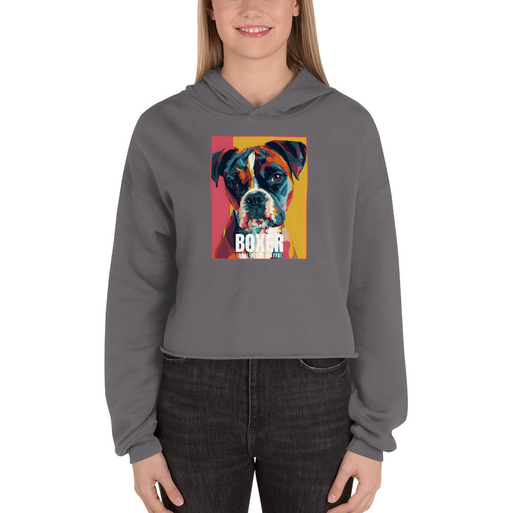 Boxer Dogs Crop Hoodie