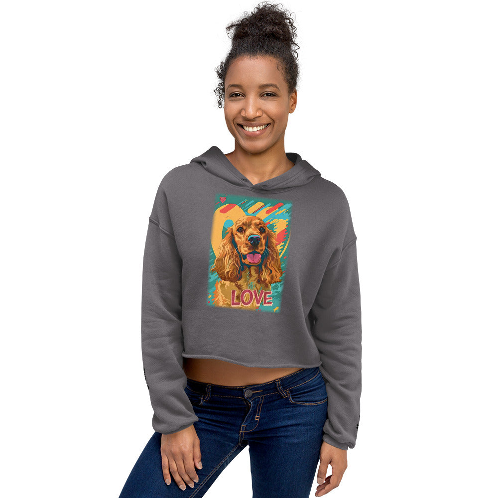 English Cocker Spaniel Crop Hoodie