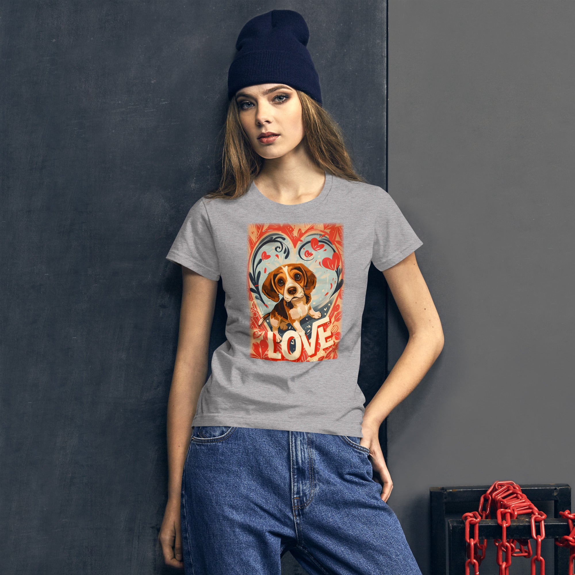 Beagle Heart Love 1F Women's short sleeve t-shirt