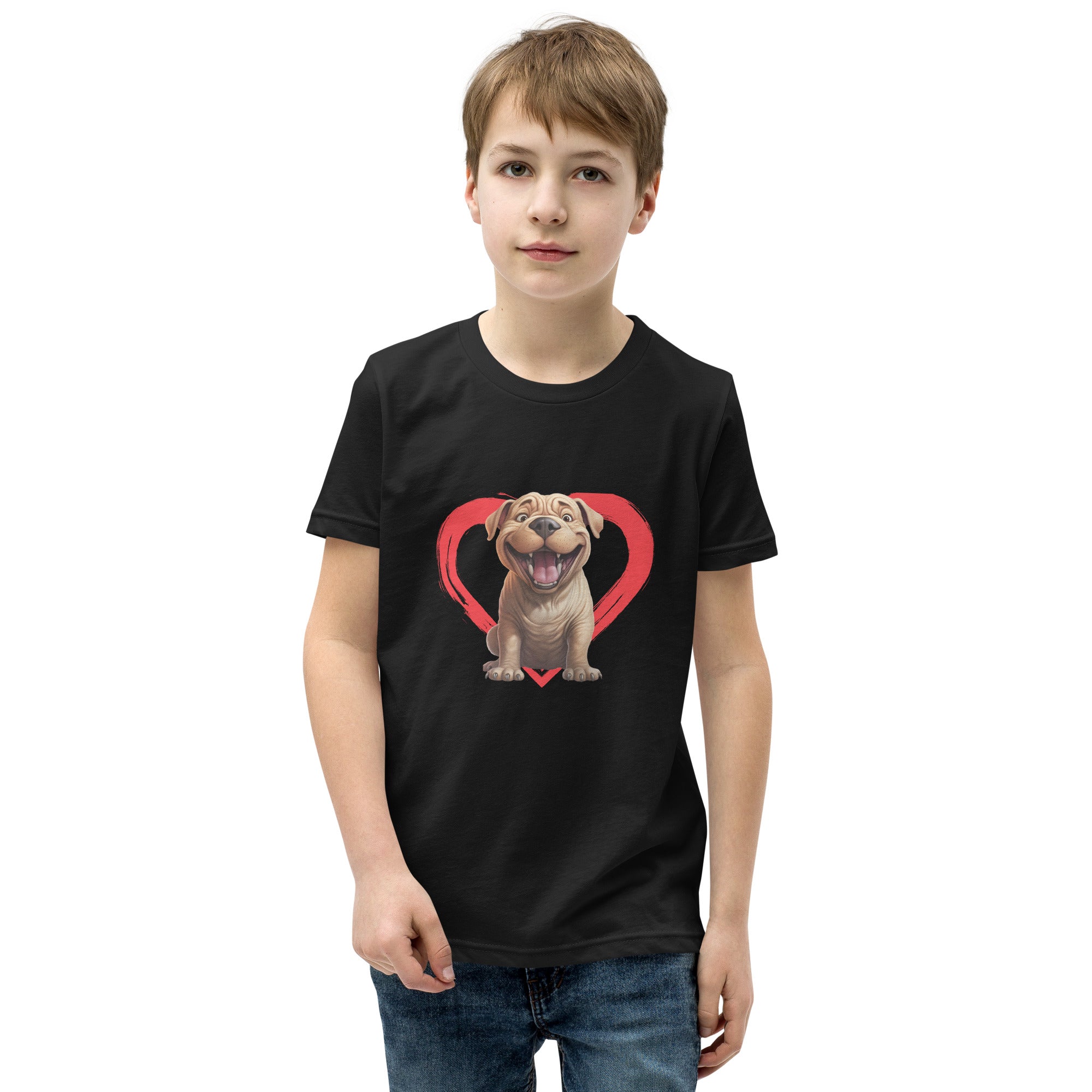 Boxer-Dog-in-Boxing-Gloves Youth Short Sleeve T-Shirt